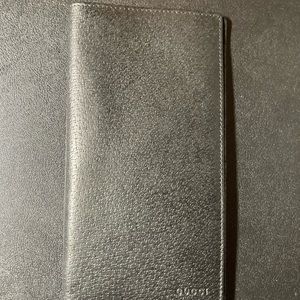 Gucci black leather long wallet